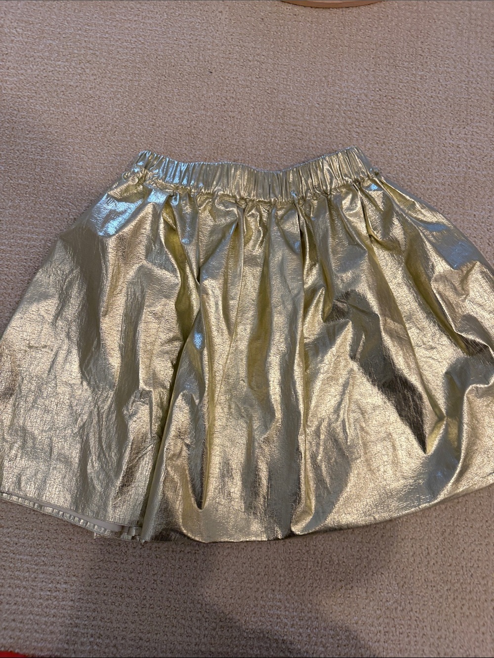 MSGM Metallic Gold Circle Skirt